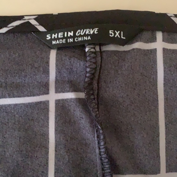 plaid plus flounce sleeve tunic dress - Picture 3 of 4